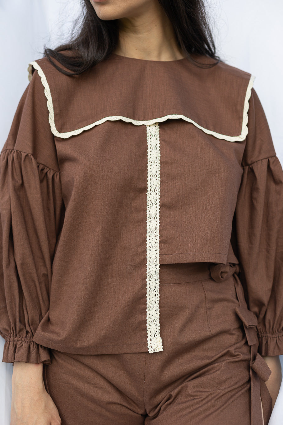 The Beatrice Blouse, Front Details Close-up |