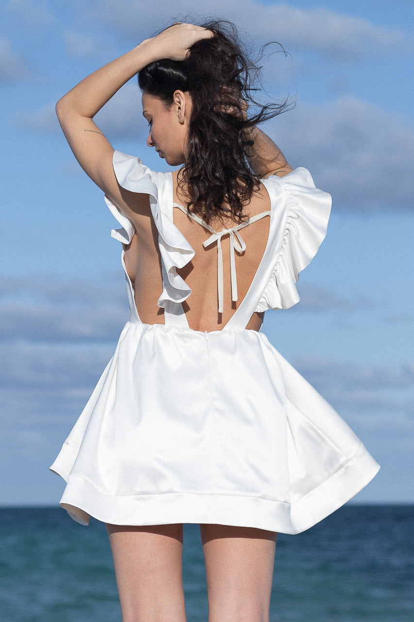 V-neck Cocktail Mini Dress, Back View | The Nicolette Dress |