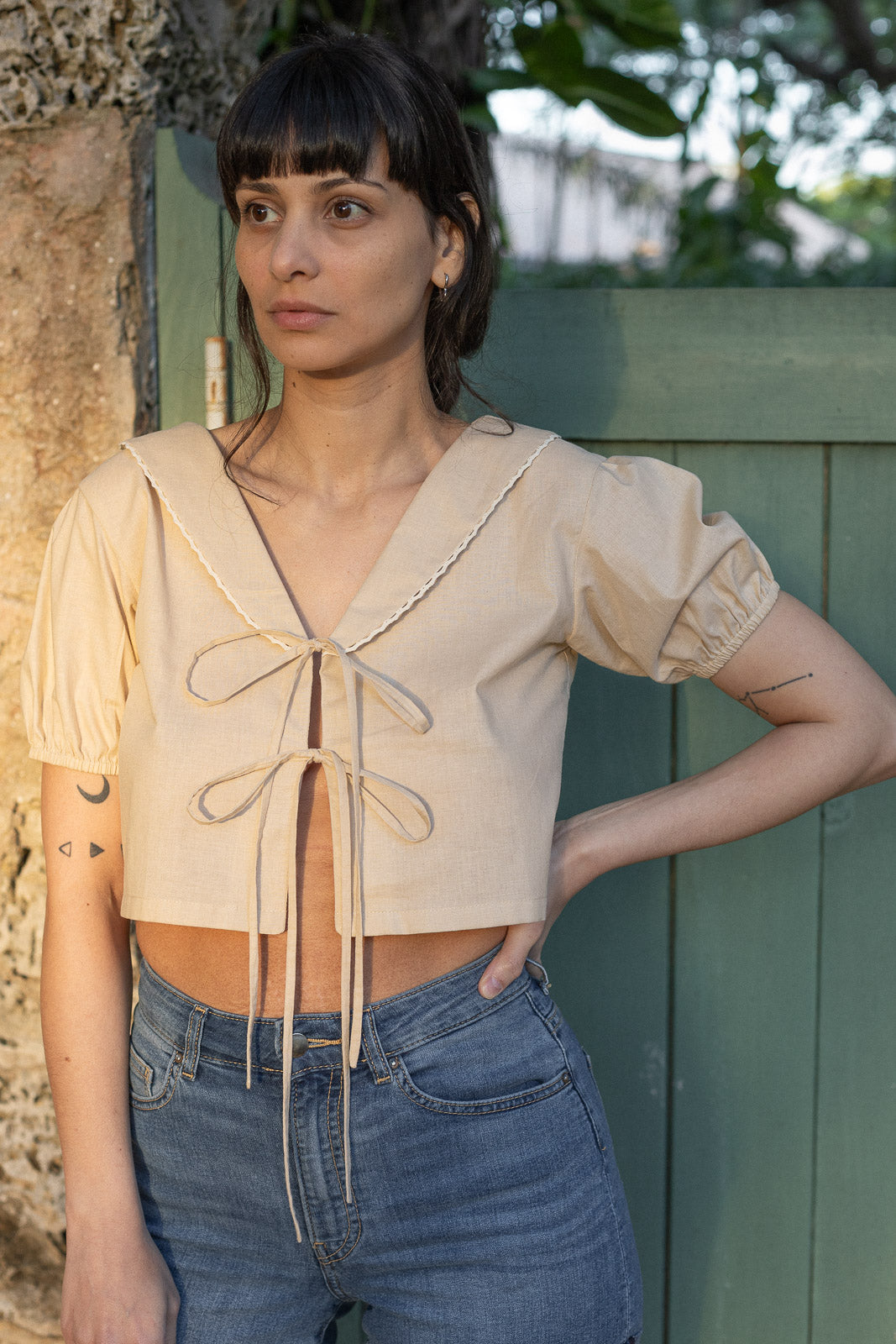 Puff Sleeve Tie-Front Top | Martina Top |