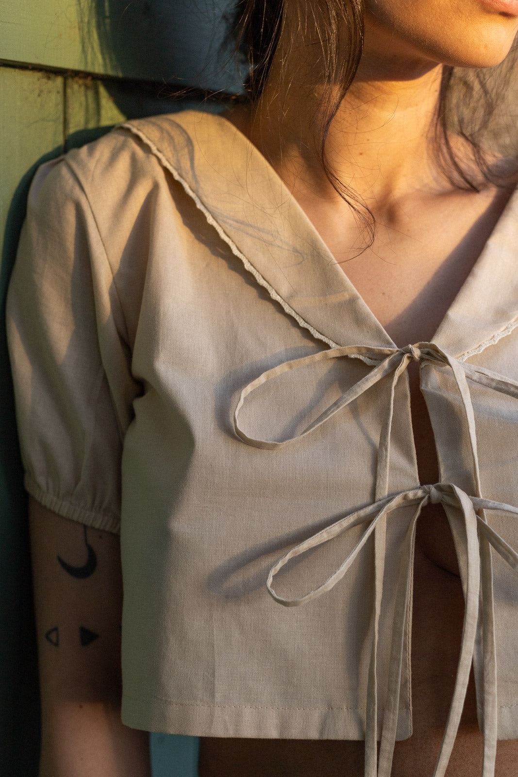 Puff Sleeve Tie-Front Top | Martina Top |